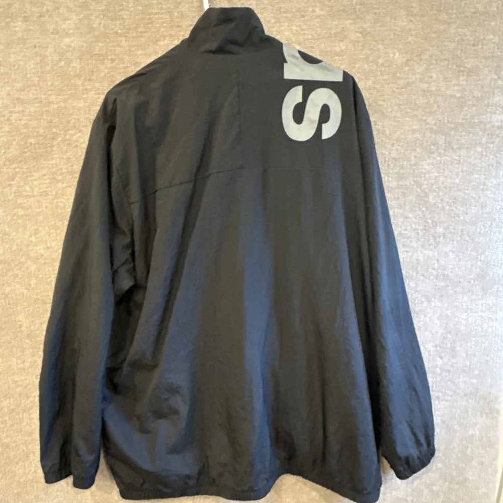 Adidas Big Letters Spell Out Polyester Black Track Jacket Mens 2XL Windbreaker